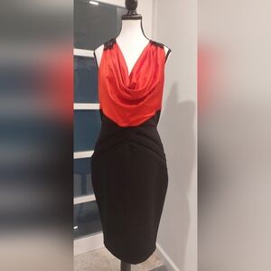 Chic Backless Red and Black Dress